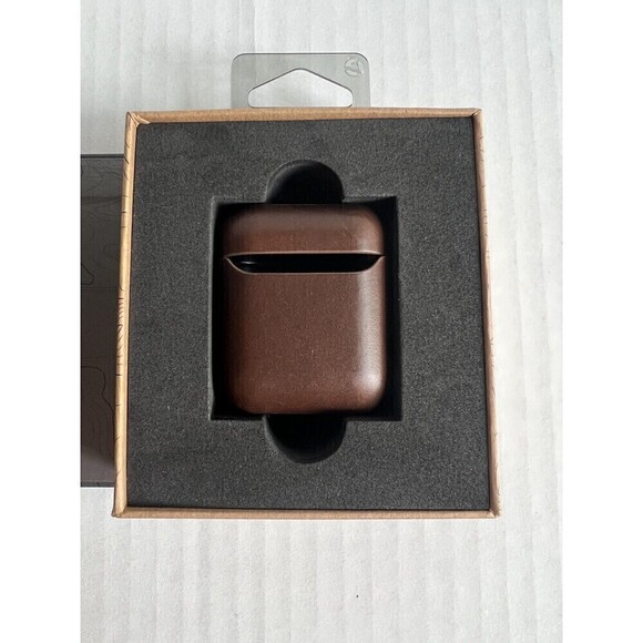 Nomad Apple Airpods Case - Dark Brown Leather NIB Monogrammed JM - Picture 5 of 5